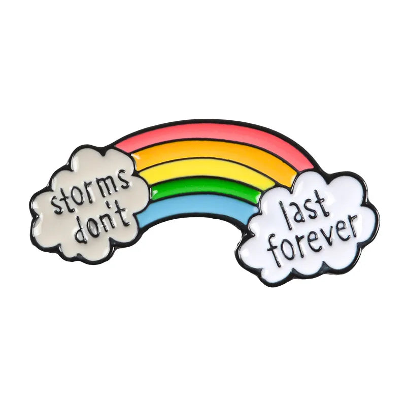 Creative Cartoon Rainbow Chest Pin Set Zinc Alloy Painted Cloud Shape Fashionable Men Women Lapel Pins Bag Decorations