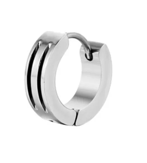 hip-hop round titanium steel earrings 1 piece