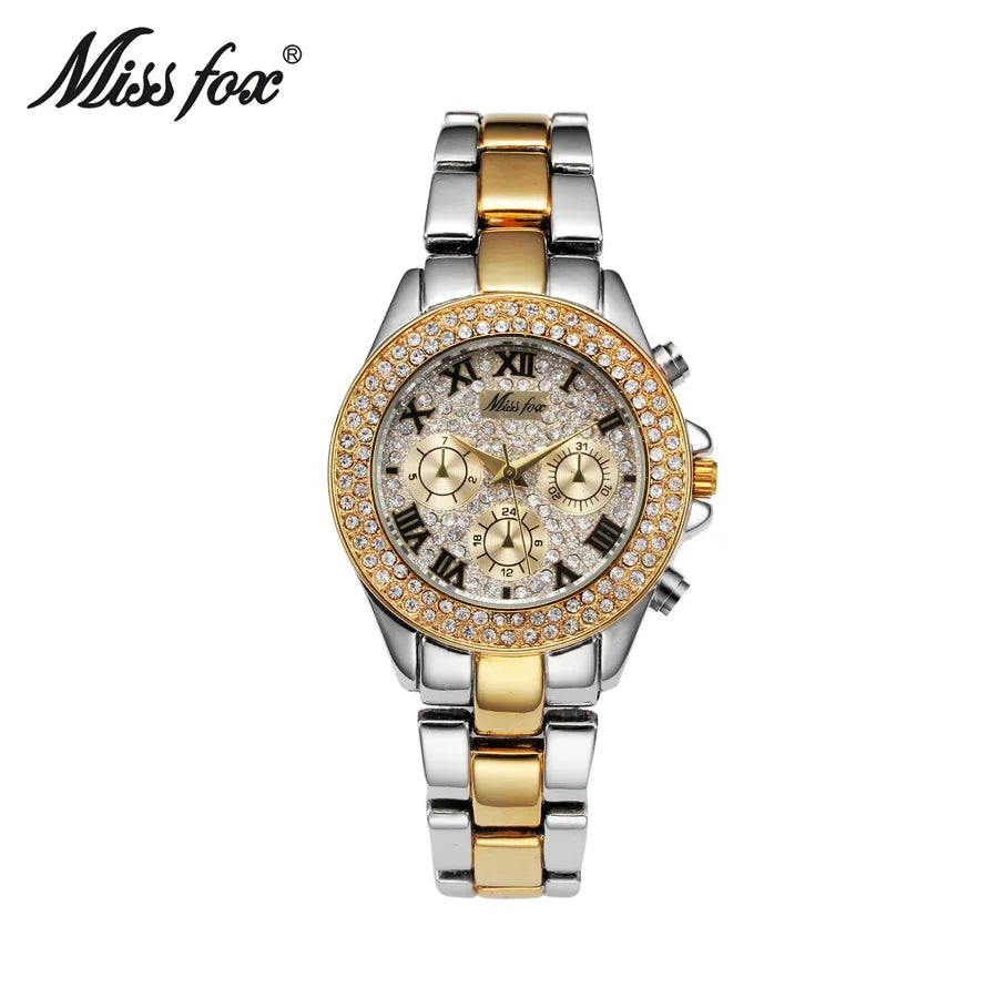 Elegant Shiny Solid Color Concealed Buckle Quartz Women's Watches