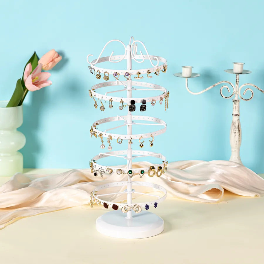 hot 5 Layer 220 Hole Earrings Metal Rotating Earrings Storage Box, Exquisite Jewelry Display Stand