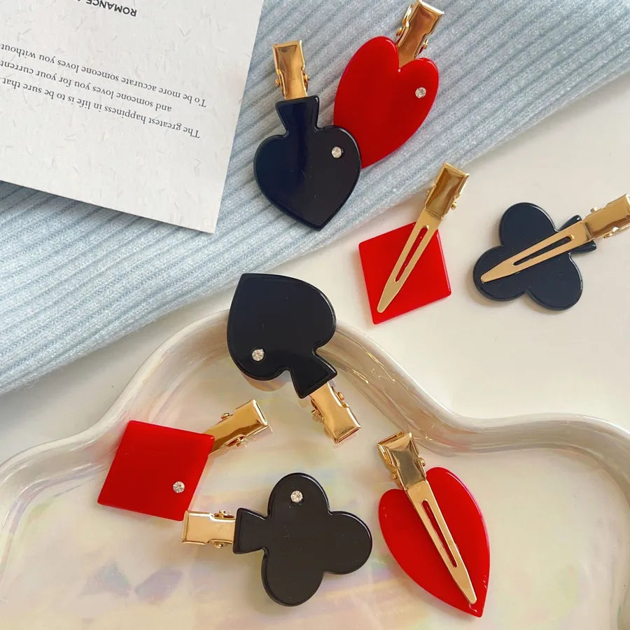 IG Style Sweet Women's Geometric Poker Acetic acid sheets Hair Clip