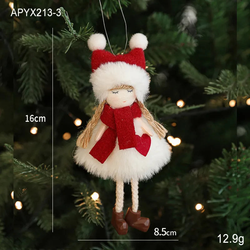 Bestselling Plush Christmas Decoration Red Snowman Christmas Tree Ornament Desktop Display Modern Artistic Festive Decor