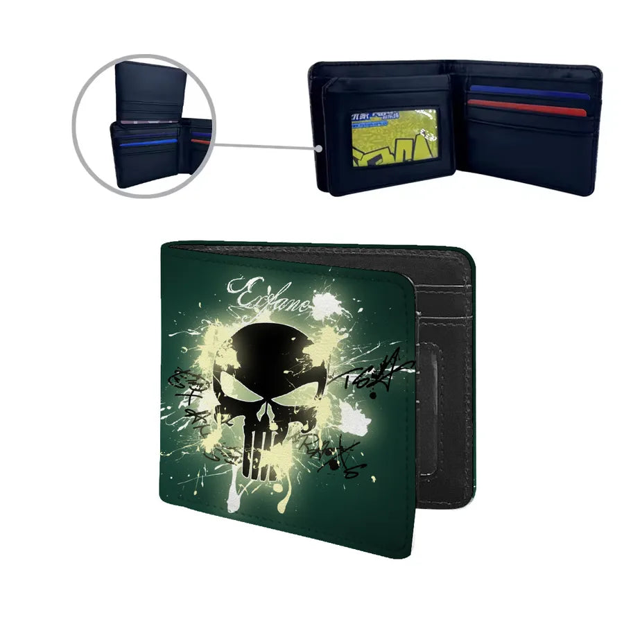Men's Skull Pu Leather Flip Cover Wallets