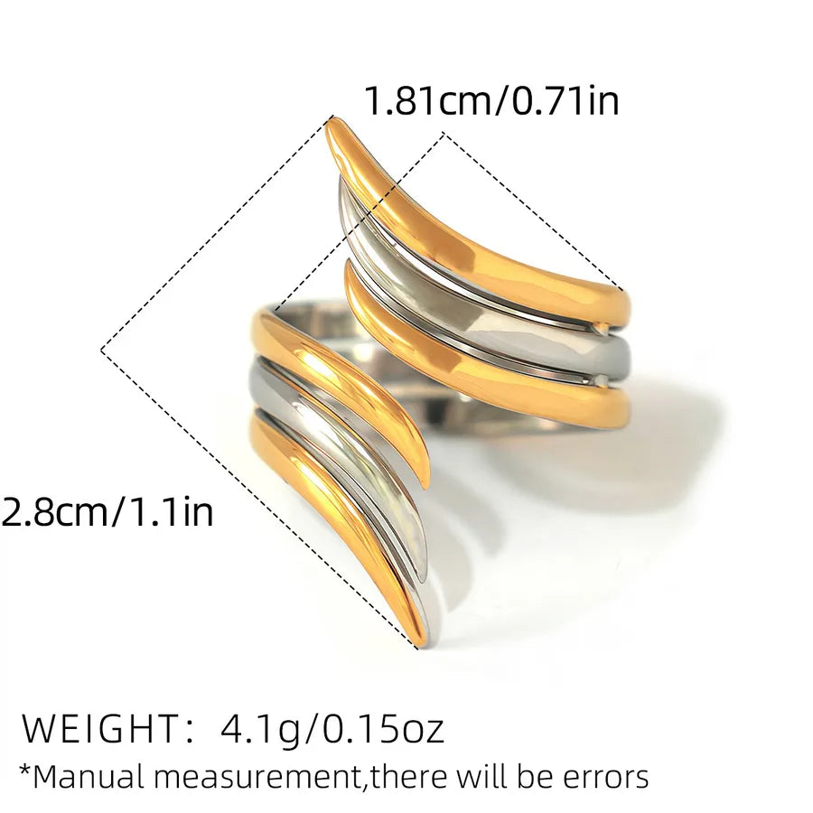 Wholesale Jewelry Modern Style Simple Style Geometric 304 Stainless Steel 18K Gold Plated Rings
