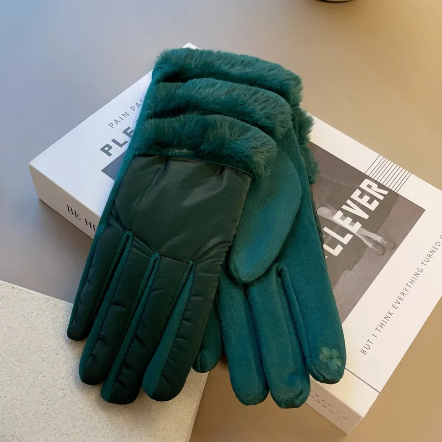 women's simple style solid color gloves 1 pair