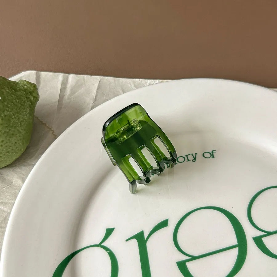 Elegant Greenish-Black Acetate Hair Clip French Style Simple Design For Women Hair Accessories Suitable For All Ages