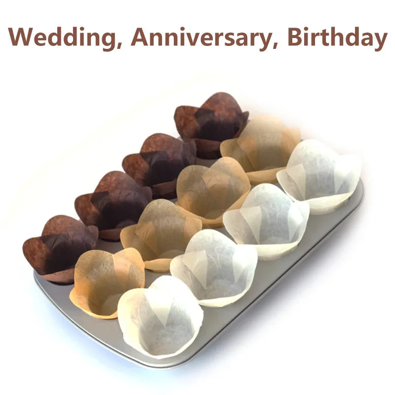 Simple Style Solid Color Anti-oil paper Bakeware cake cups