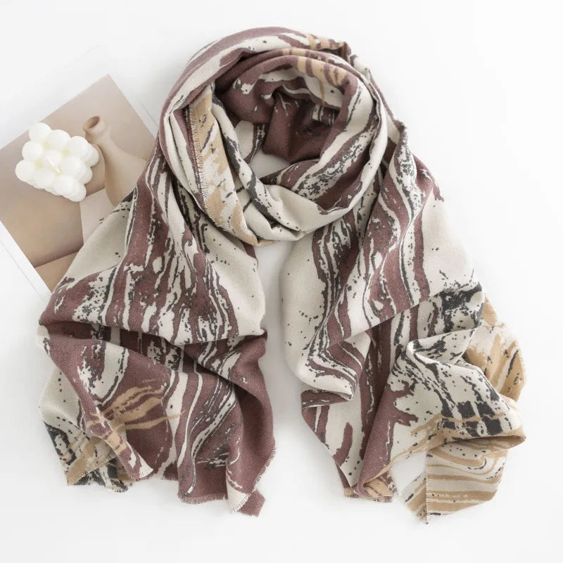 women's fashion geometric imitation cashmere winter scarves