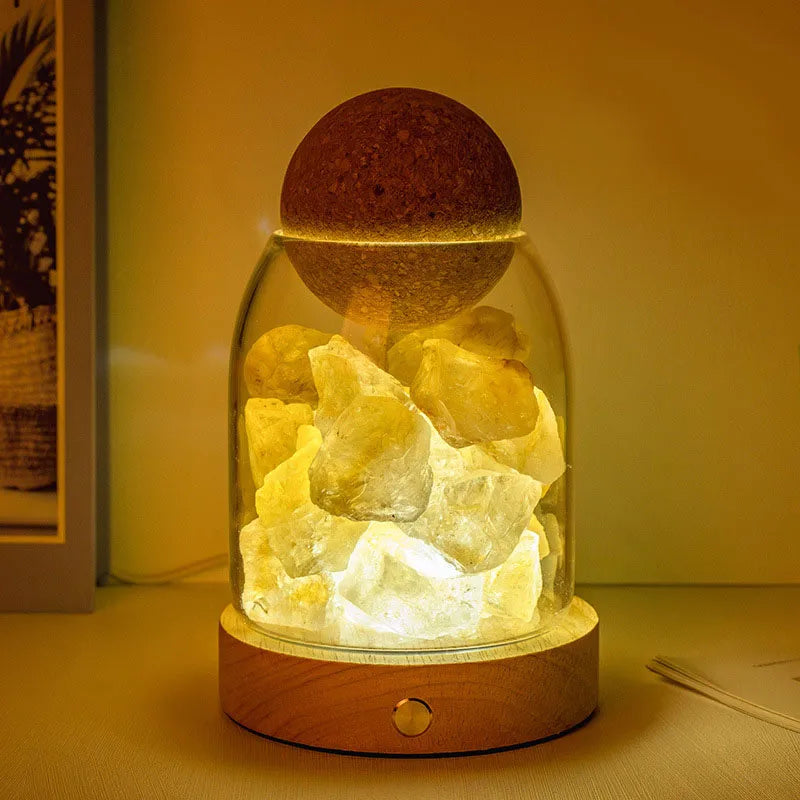 Chinoiserie Retro Geometric Crystal Ornaments Aromatherapy Small Night Lamp Lighting Accessories