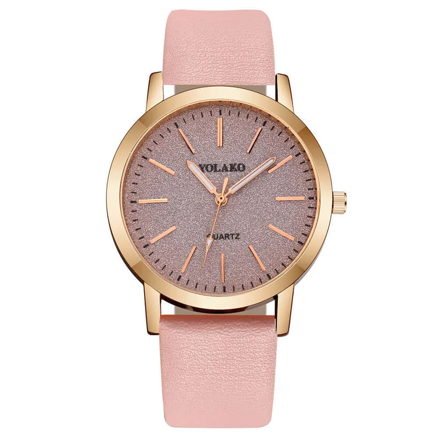 Casual Solid Color Buckle Quartz Women's Watches
