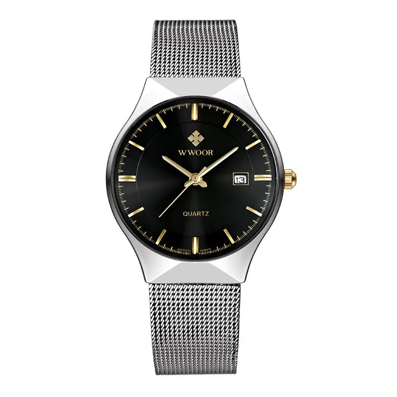 Hold love 8016 watch men's watch mesh quartz calendar waterproof simple men's watch wholesale watch