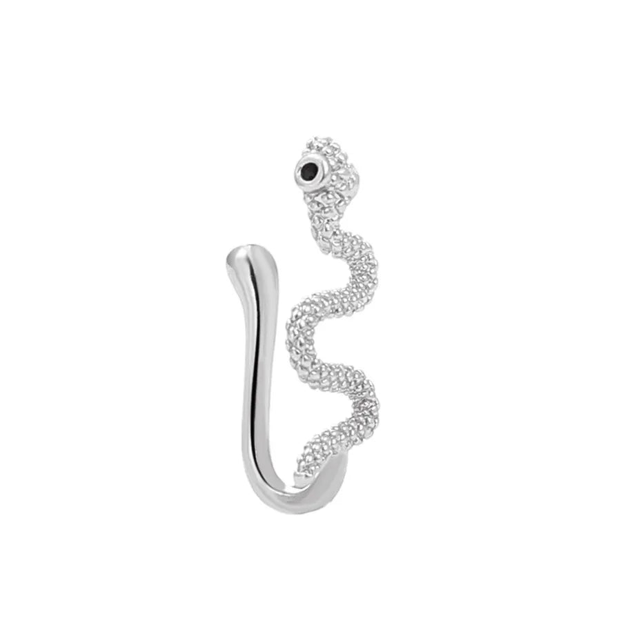 fashion creative copper perforation-free u-shaped nasal splint piercing butterfly flower snake-shaped fake nose studs