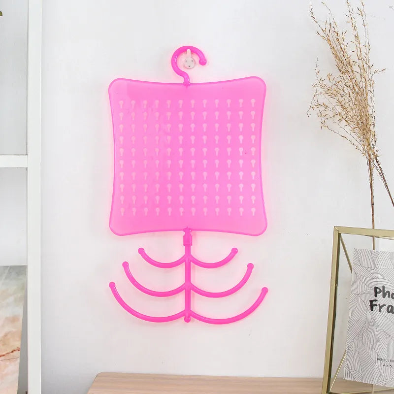 Creative Multi-Purpose Wall Mounted Jewelry Display Rack Key Holder Ring Holder Earring Holder Artistic Plastic Storage Organizer