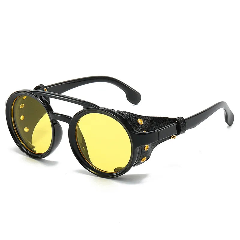 streetwear geometric pc round frame full frame men's sunglasses