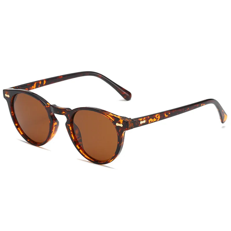 retro simple style solid color tac round frame full frame men's sunglasses
