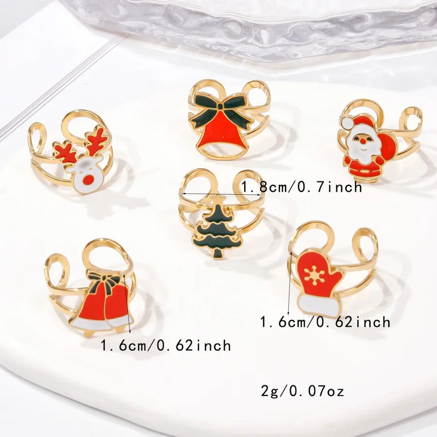 Stainless Steel Halloween Christmas Ring Fashion Universal Design Open Monster Ring Jewelry Cartoon Figures Pattern