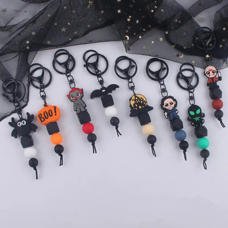 Cartoon Style Spider Bat Silica Gel Halloween Unisex Bag Pendant Keychain