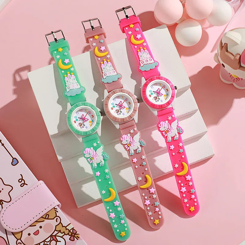 New color shell watch children's promotional gifts quartz watch ins wind boys and girls color cartoon watch wholesale