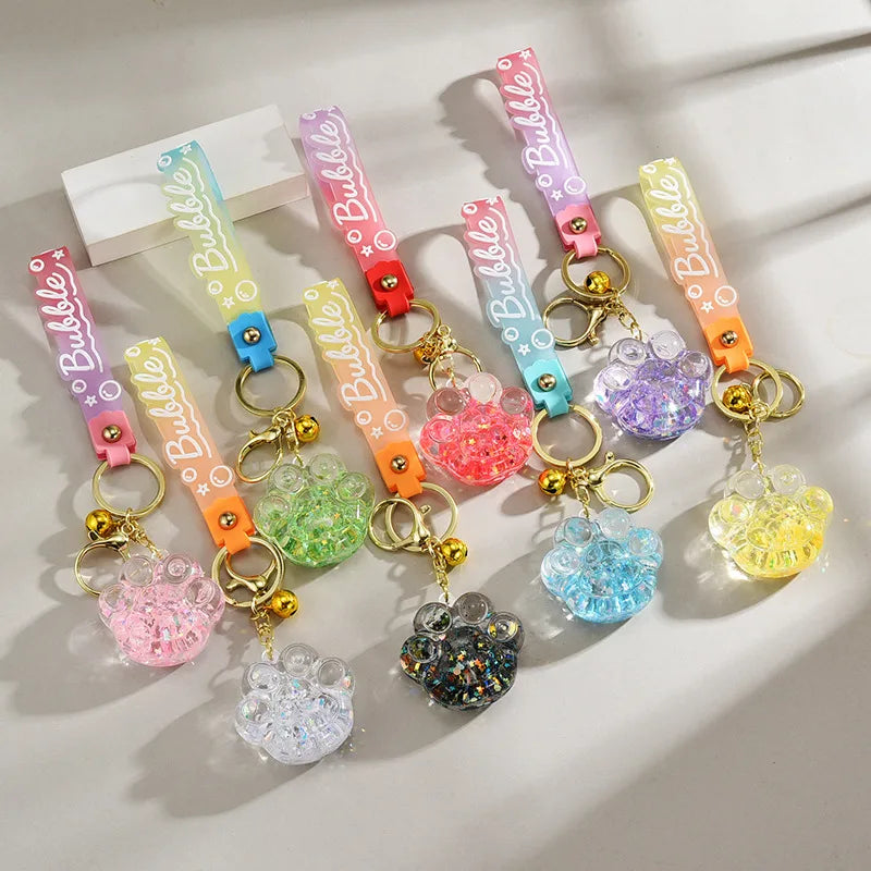 Cute Paw Print Arylic Unisex Keychain