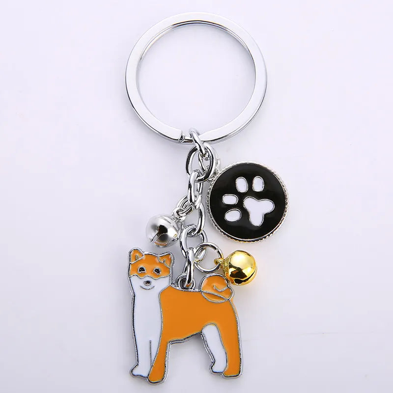 fashion dog metal unisex bag pendant keychain 1 piece