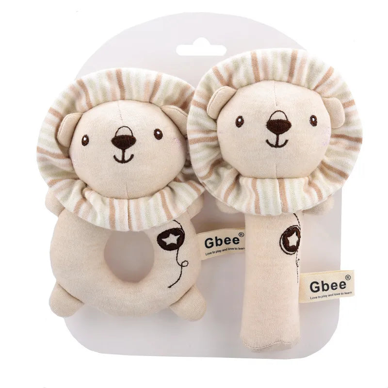 Gbee baby rattle plush toy early education animal round rattle doll baby soothing toy