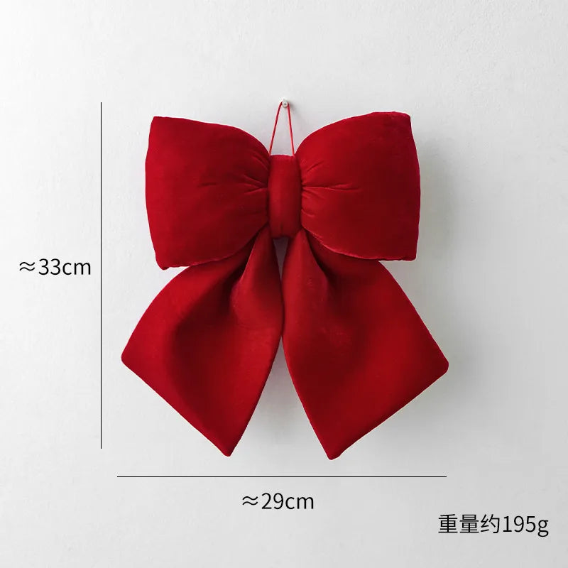 Nuchi Large Velvet Christmas Decoration 3D Christmas Tree Ornament DIY Embroidery Festive Butterfly Knot Holiday Craft