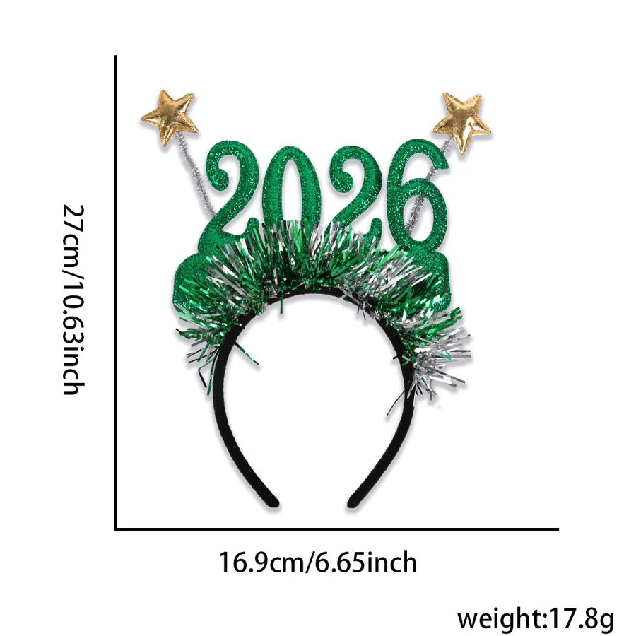 New Year Party Hat Band Christmas Decoration Star Color Stripe Headwear Countdown Celebration European American Style PET Material