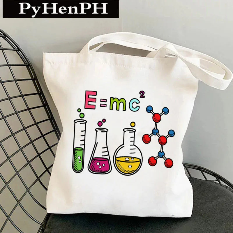 Unisex Canvas Printing Letter Cute Square Open Canvas Bag