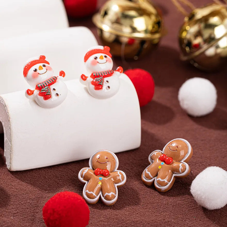 Christmas Theme Alloy Ear Cuff Drop Earrings  New Products Small Pendant Diy Accessories Christmas Hat