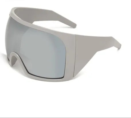 streetwear solid color pc special-shaped mirror full frame men's sunglasses