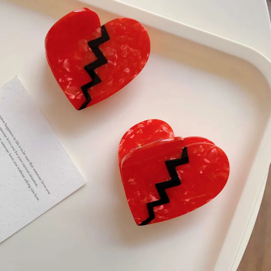 Vacation Classic Style Women's Heart Shape Acetic acid sheets Hair Claws