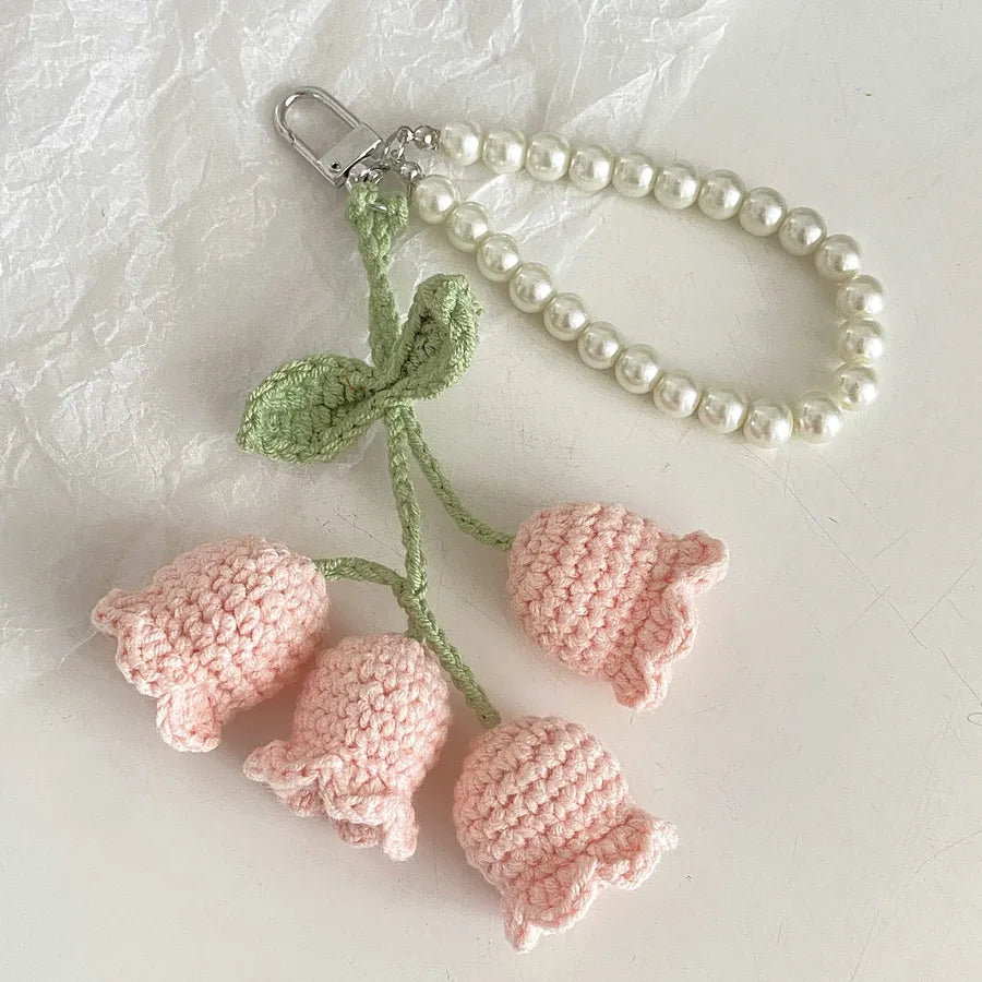 Cute Flower yarn Women's Keychain