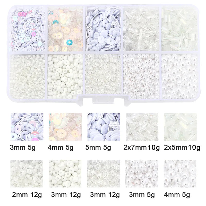 Bead Sequins Imitation Pearl Material Package Handmade Diy Beaded Bracelet Accessories Ornament Accessories Amazon Hot