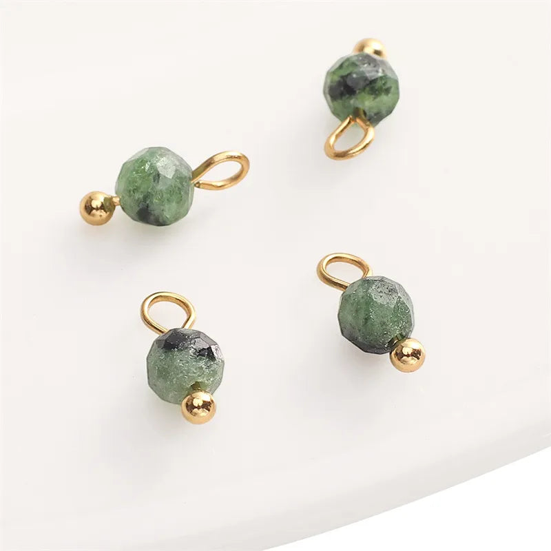 Handmade Natural Stone Pendant Beads Small Drop Earrings Bracelet Necklace Weaving Material Accessories Simple Style Jewelry