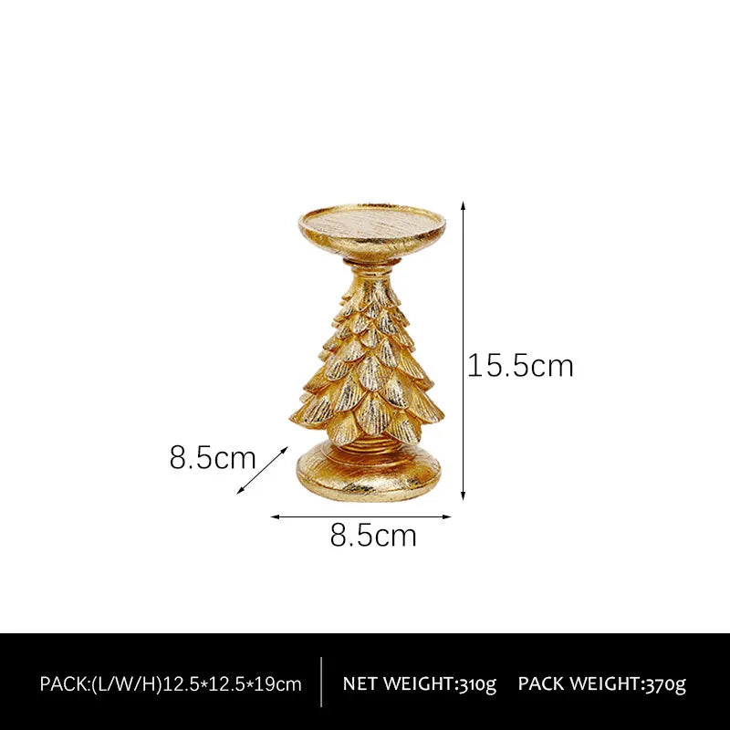 Christmas Retro Christmas Tree Bear Resin Indoor Party Festival candlestick