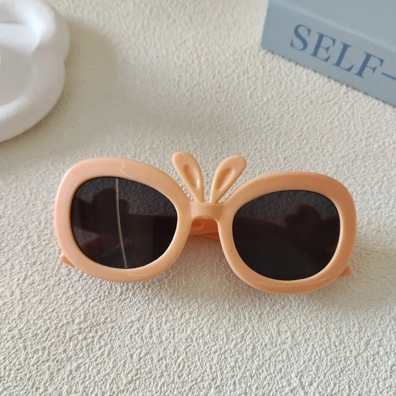 Sweet Simple Style Solid Color Resin Special-Shaped Mirror Full Frame Kids Sunglasses