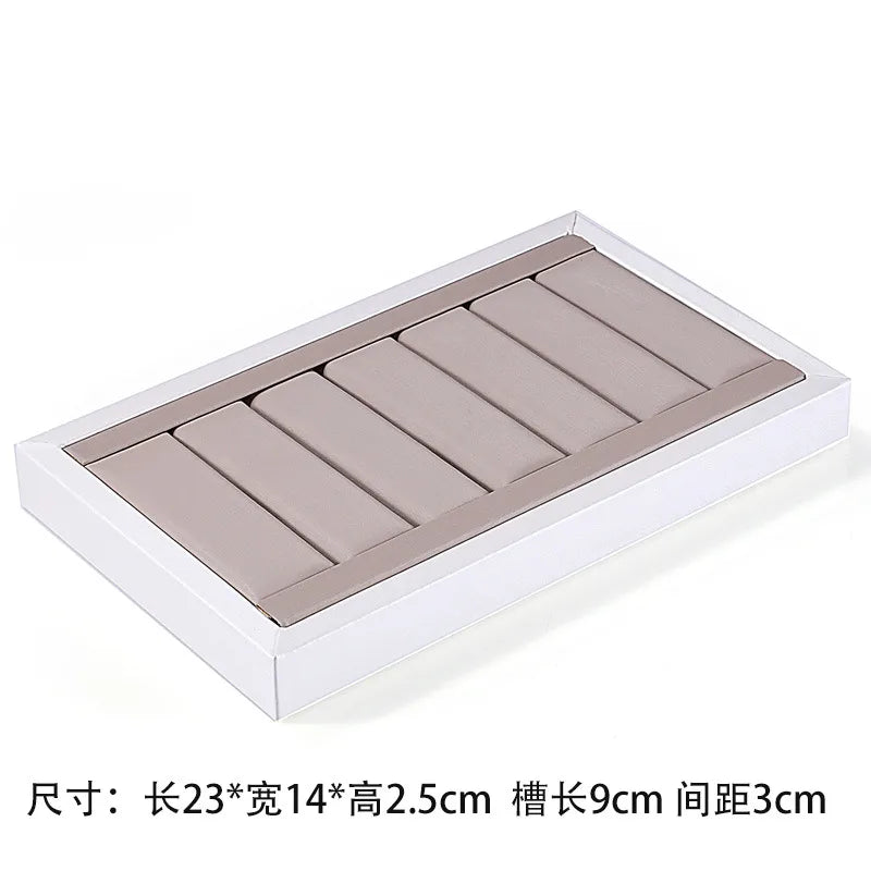 Jewelry Display Stand Ring Earring Bracelet Organizer Counter Decoration Rectangular Wooden Tray Luxury Feel Combination Craft