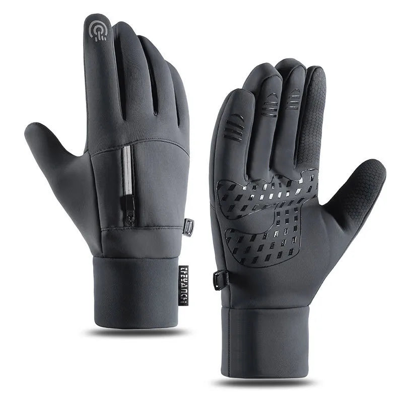 Cycling gloves winter Q9063 Waterproof warm velvet touch screen windproof motorcycle fitness outdoor sports gloves
