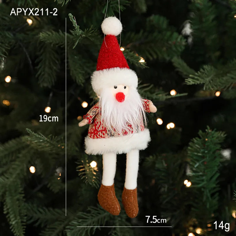 Bestselling Plush Christmas Decoration Red Snowman Christmas Tree Ornament Desktop Display Modern Artistic Festive Decor