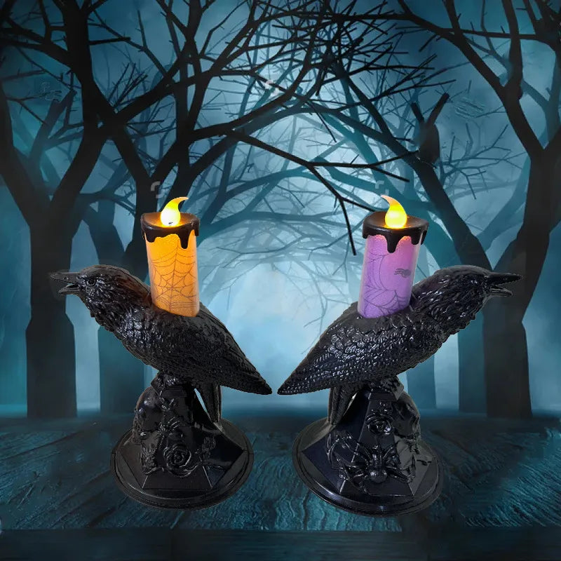 halloween gothic crow plastic party ornaments