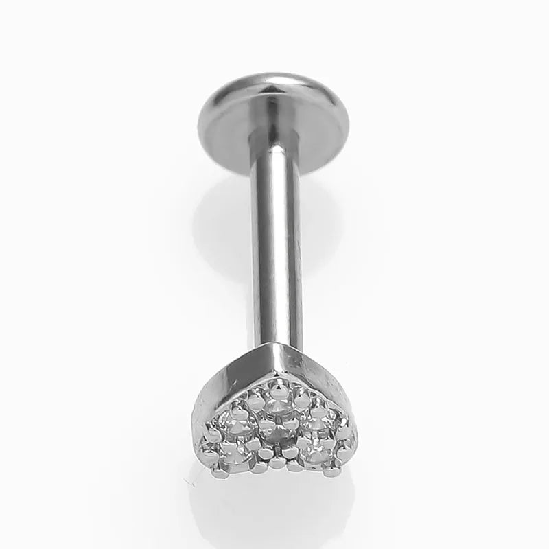 1 Piece Lip Rings Simple Style Commute Leaves Heart Shape Flower 316L Stainless Steel  Inlay Zircon 18K Gold Plated Ear Cartilage Rings & Studs