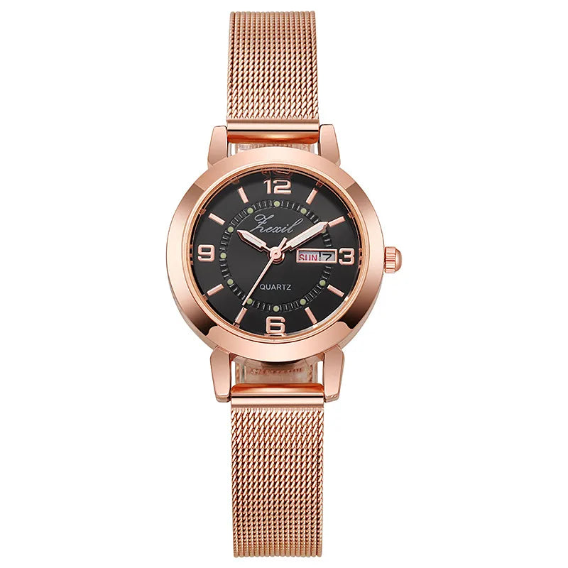 casual solid color horseshoe buckle quartz women's watches