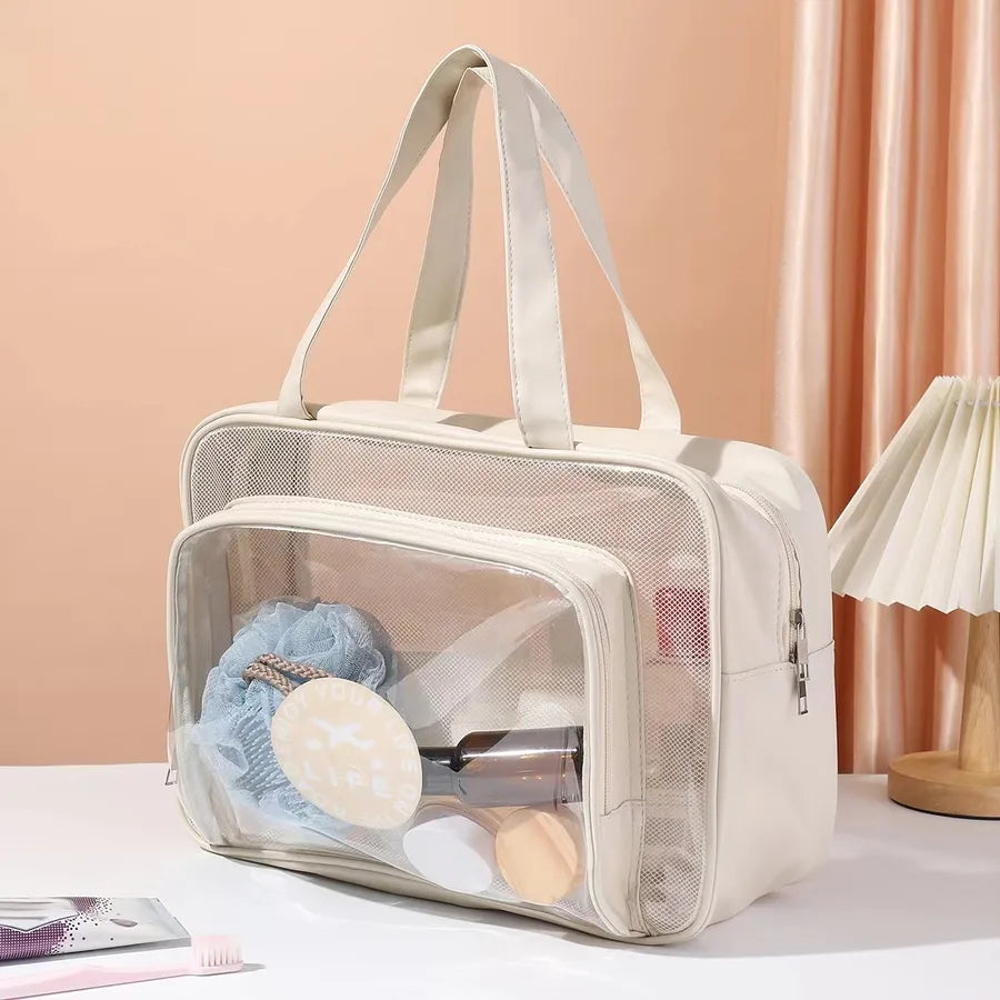 Dry Wet Separation Wash Bag Transparent PVC Portable Shoulder Swim Bag Fitness Bath Bag Waterproof Storage Bag Wholesale