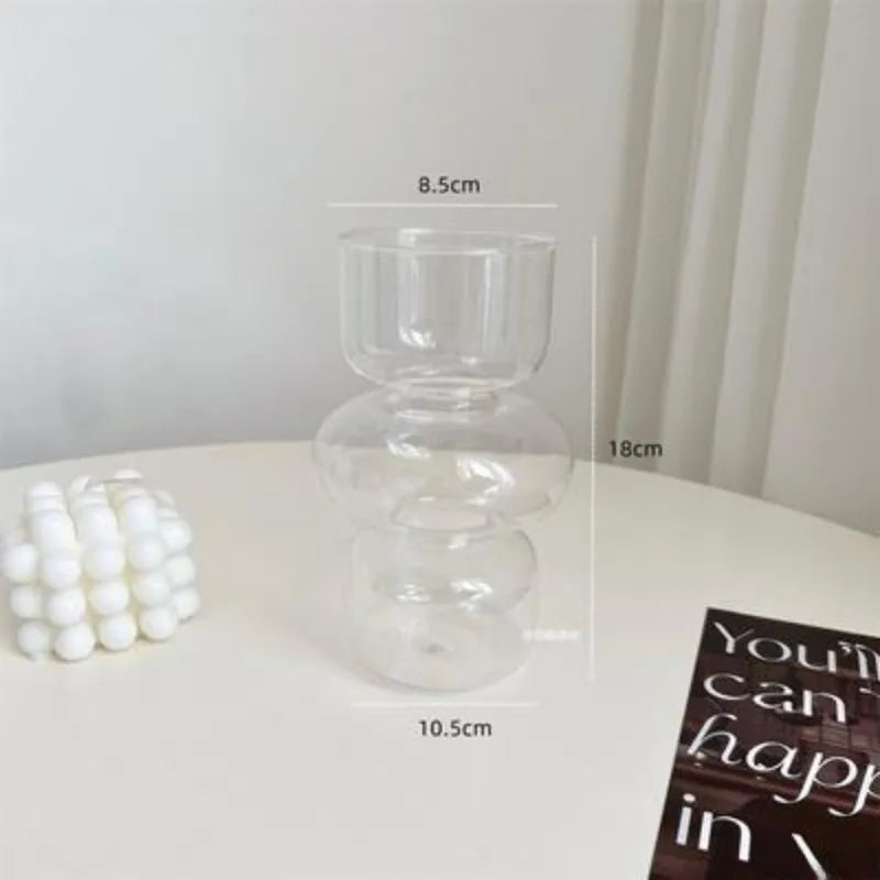 European-style retro glass vase personalized creative living room office water-raising flower arrangement container ornaments decorative crafts