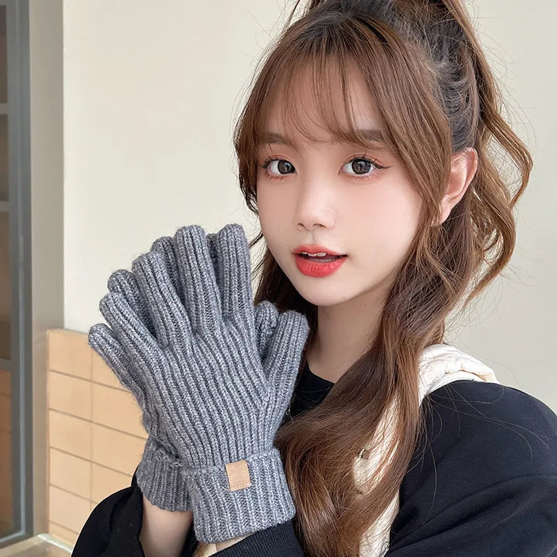 unisex simple style solid color gloves 1 set