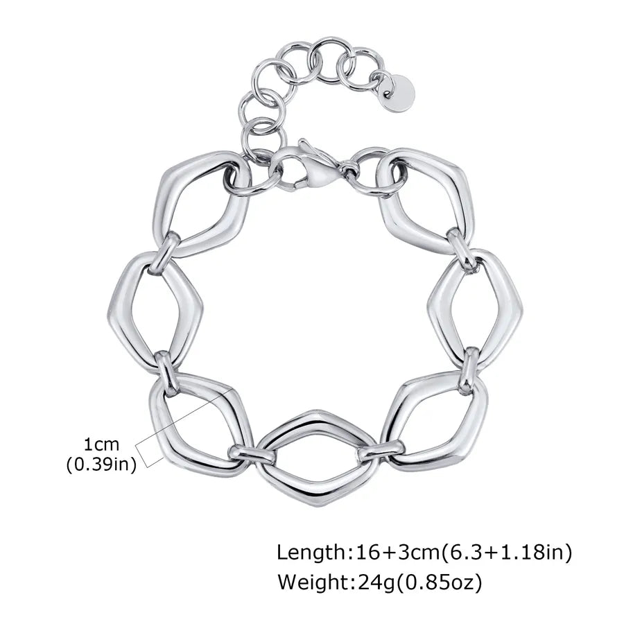 IG Style Casual Simple Style Rhombus 201 Stainless Steel 18K Gold Plated Handmade Chain Bracelets In Bulk