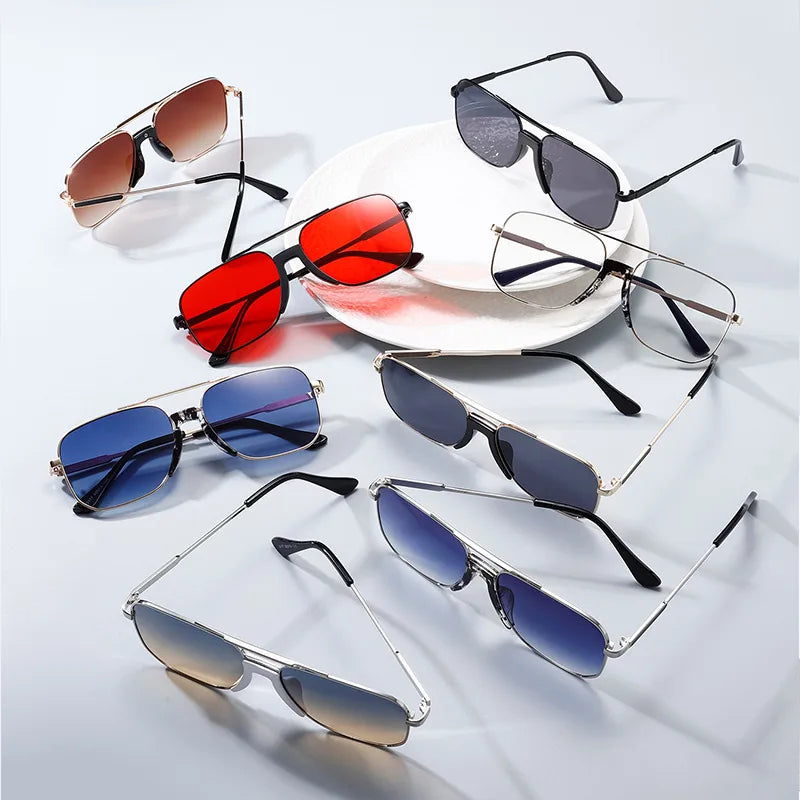 Streetwear Solid Color Pc Square Full Frame Men's Sunglasses