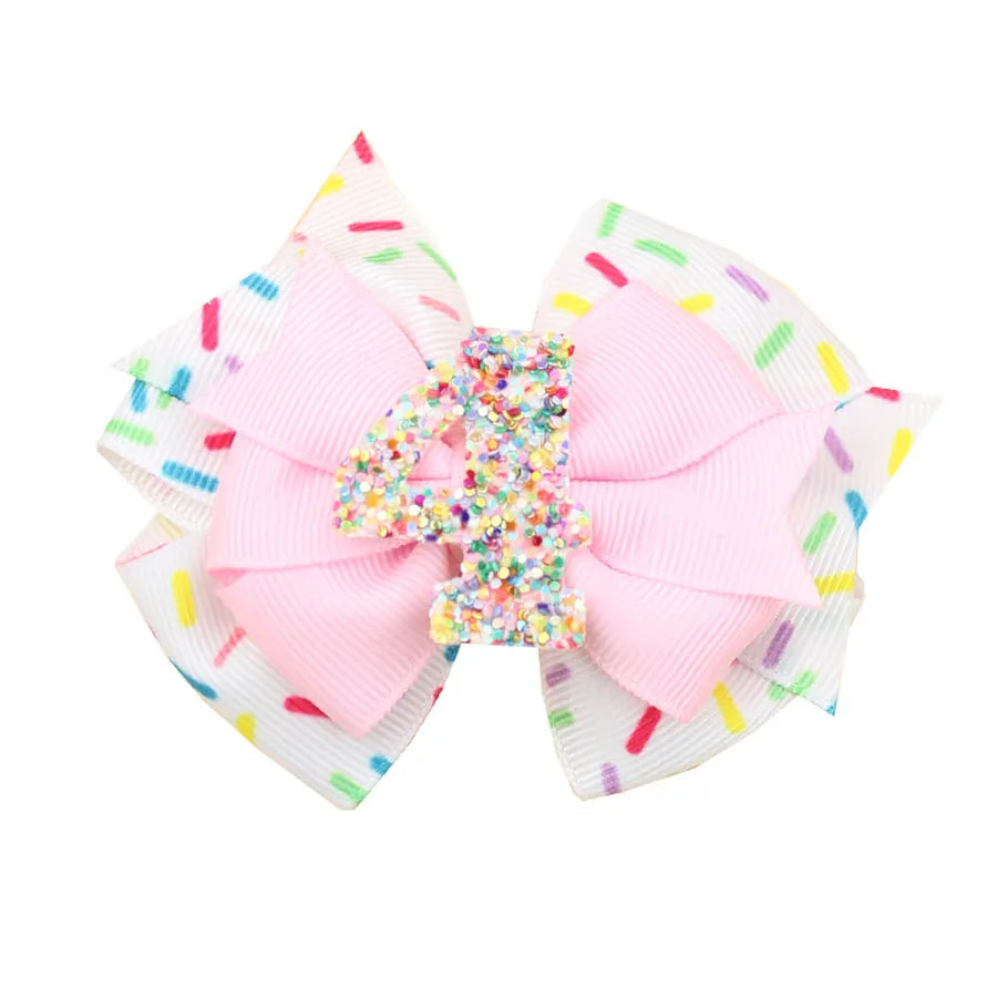 Explosions Birthday Hairband Digital Glitter Hairpin Baby Ice Cream Hair Accessories Pink Headwear
