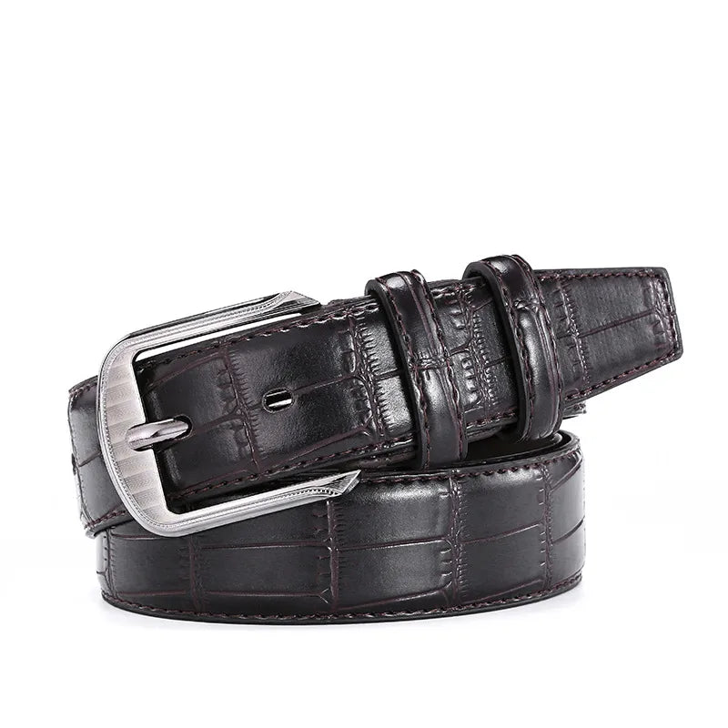 Men's pin buckle belt business casual crocodile PU belt stall gift manufacturers spot wholesale