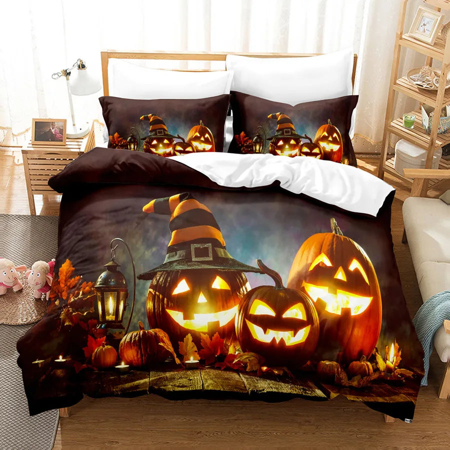 Halloween Casual Pumpkin Castle chemical fiber Beddings Bedding